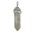 Pendentif pointe biterminée Labradorite Madagascar A acier inoxydable