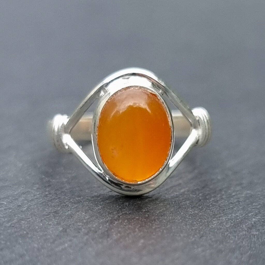 Bague en Cornaline Argent Sterling 925