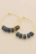 Boucles d'oreilles Créole SOFIA Chrysocolle ou Lapis Lazuli au choix