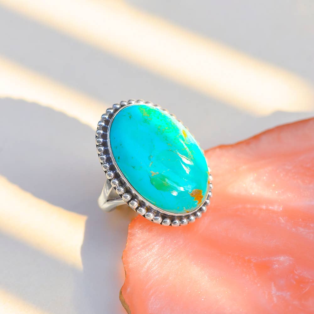 Bague Talisman Terrecrest en Argent 925 avec Turquoise Mohave Bleue
