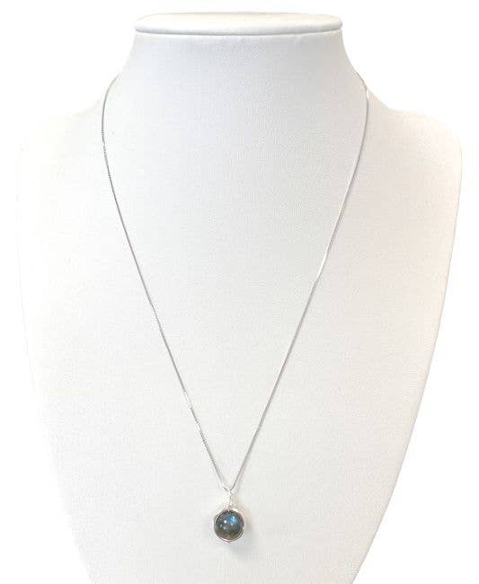 Collier Argent 925 - Pendentif Labradorite AA 10mm