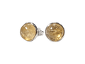 Boucles d'Oreilles Argent 925 - Citrine Naturelle AA 8mm
