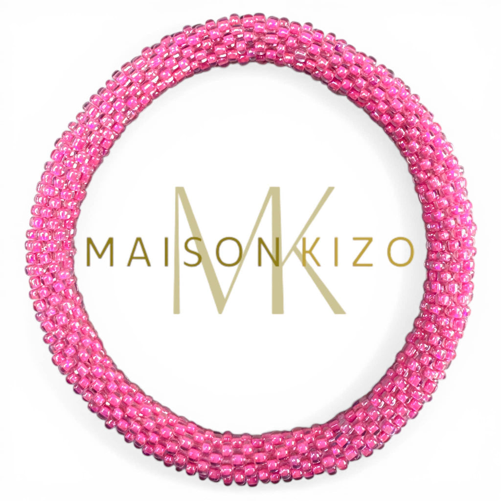 Bracelet népalais R43 Rose Fuchsia rose