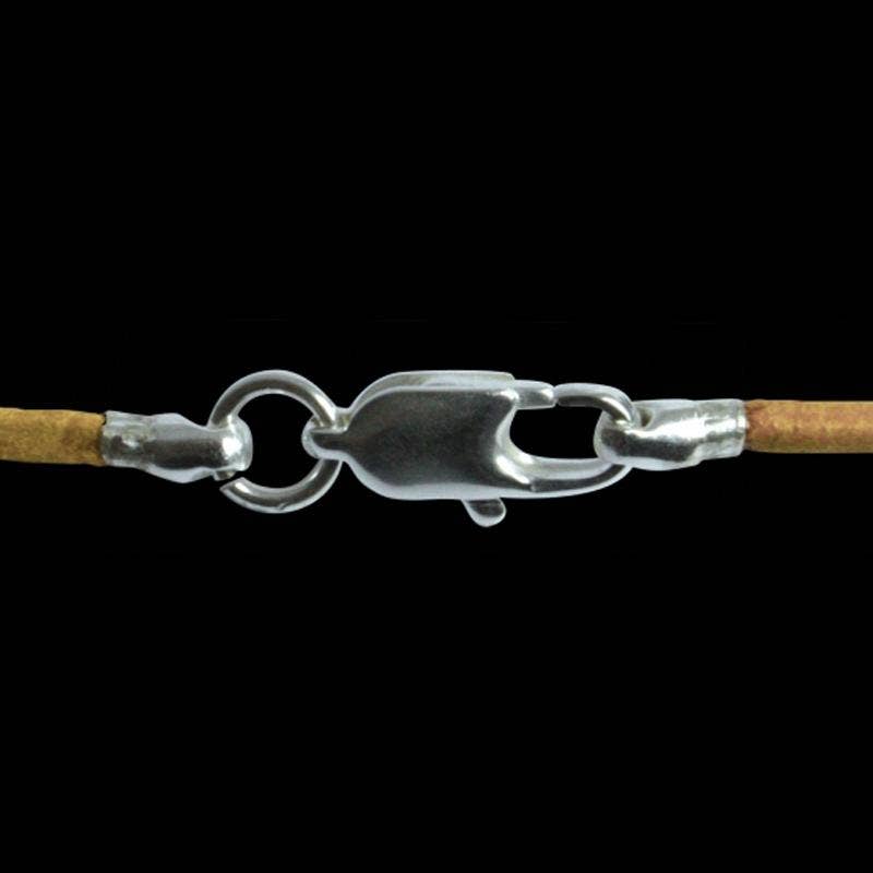 Cordon cuir naturel 1mm  attache acier