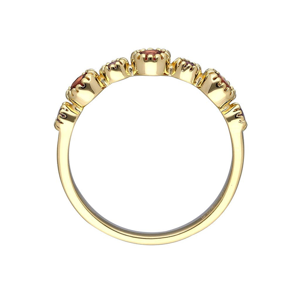 Bague solitaire en argent plaqué or 14K avec Améthyste et Grenat