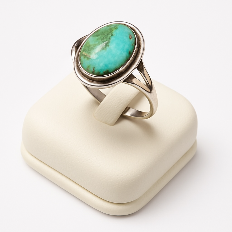 Bague Turquoise du Tibet AA argent 925 - Taille 59