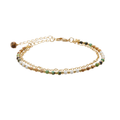 Bracelet de guérison double Peace Protector 2 mm (doré) Laiton avec plaqué or 18K, Turquoise africaine, Jaspe, Howlite