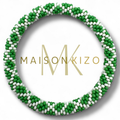 Bracelet népalais vert blanc croix