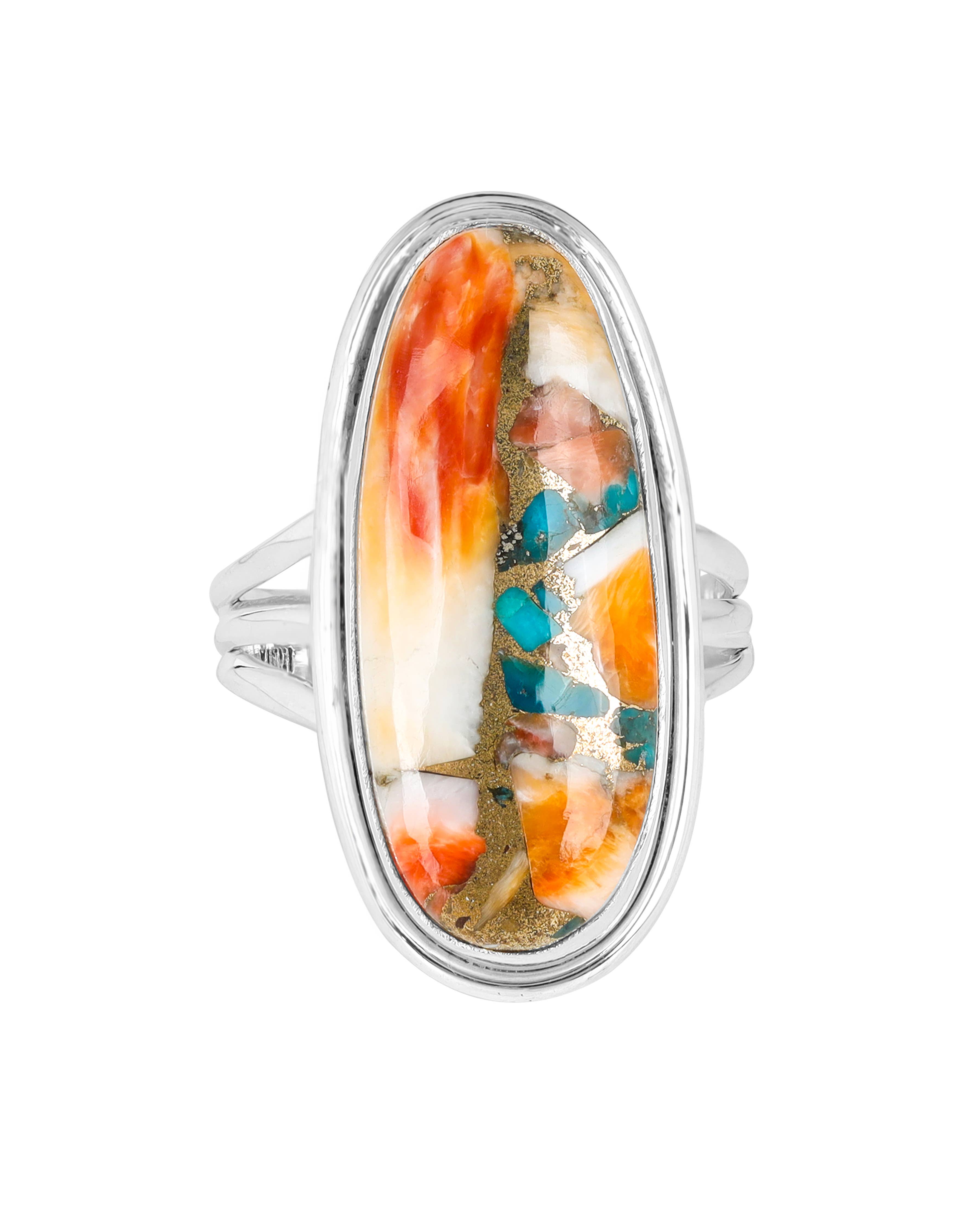 Grande bague en argent sterling Turquoise  Oyster