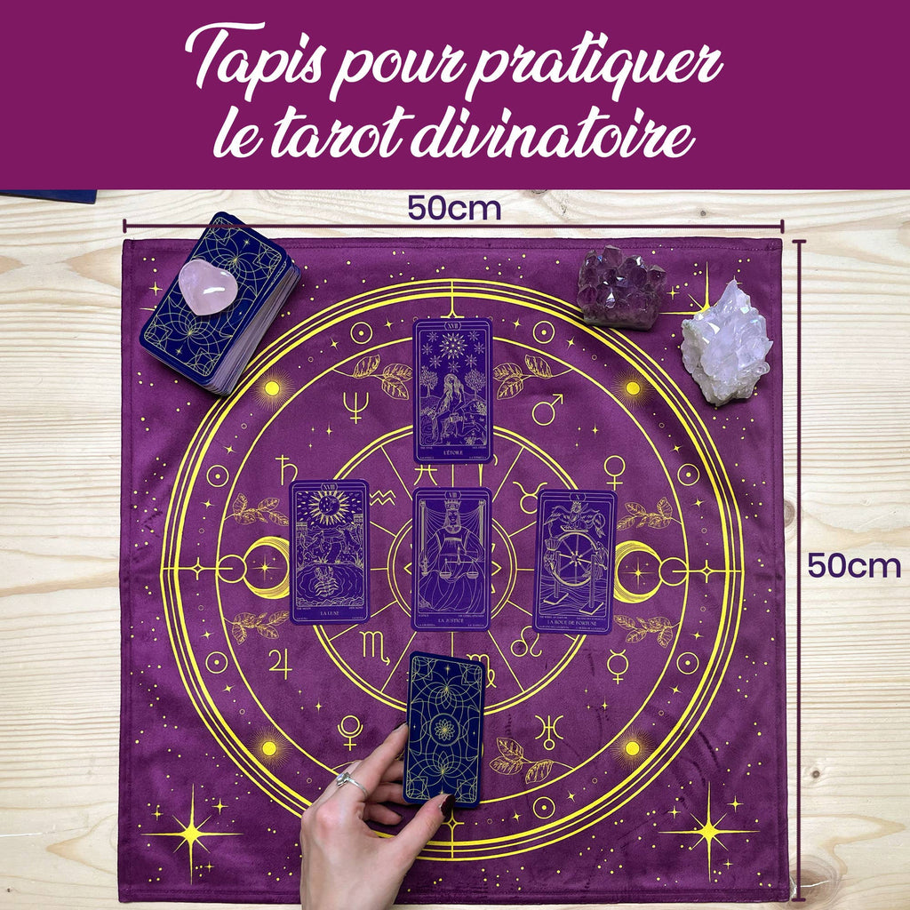 Coffret Tarot de Marseille : Tarot+Livre+Nappe divinatoire