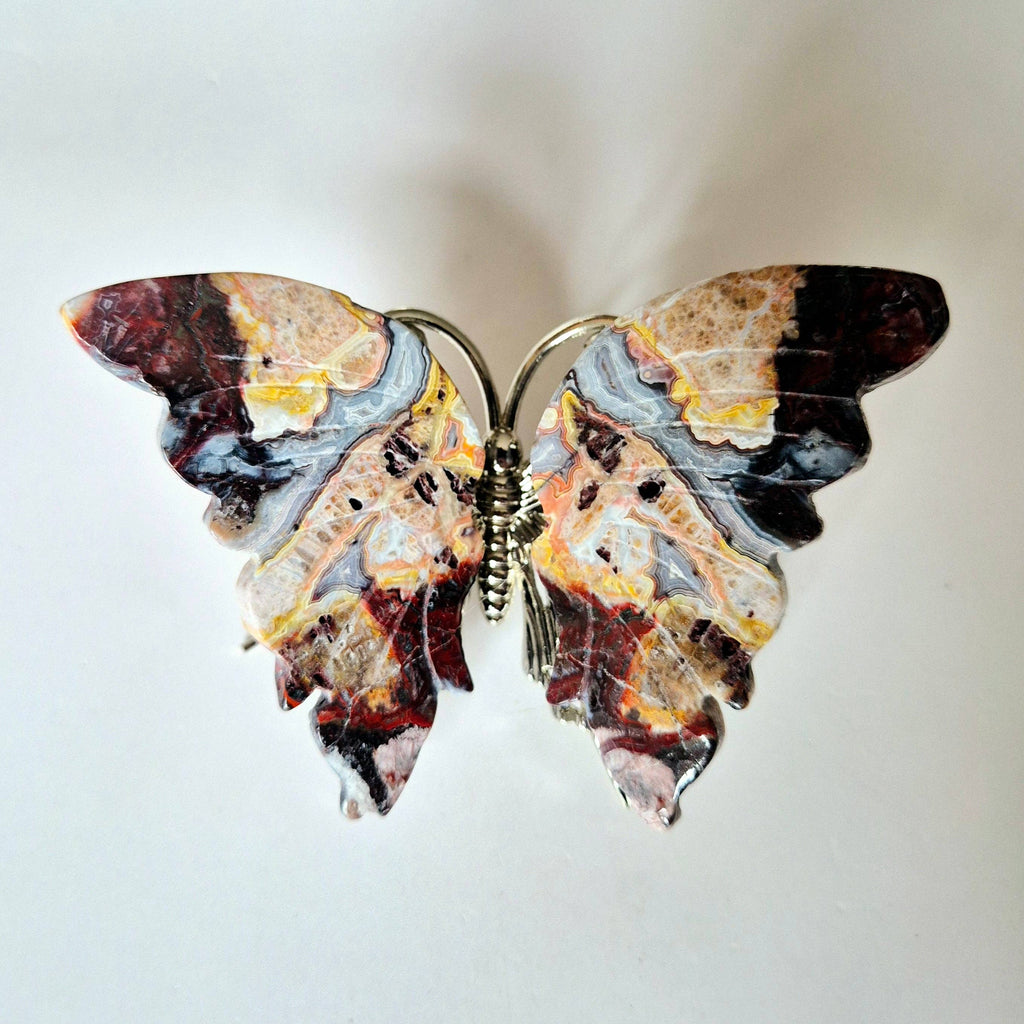 Papillon en cristal d'Agate mexicaine