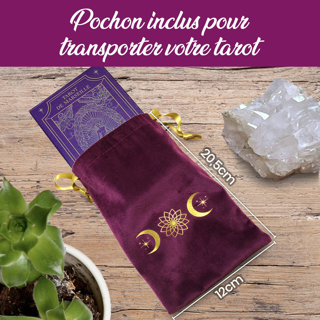 Coffret Tarot de Marseille : Tarot+Livre+Nappe divinatoire