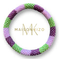 Bracelet népalais violet rose vert pomme