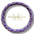 Bracelet népalais mauve violet argent