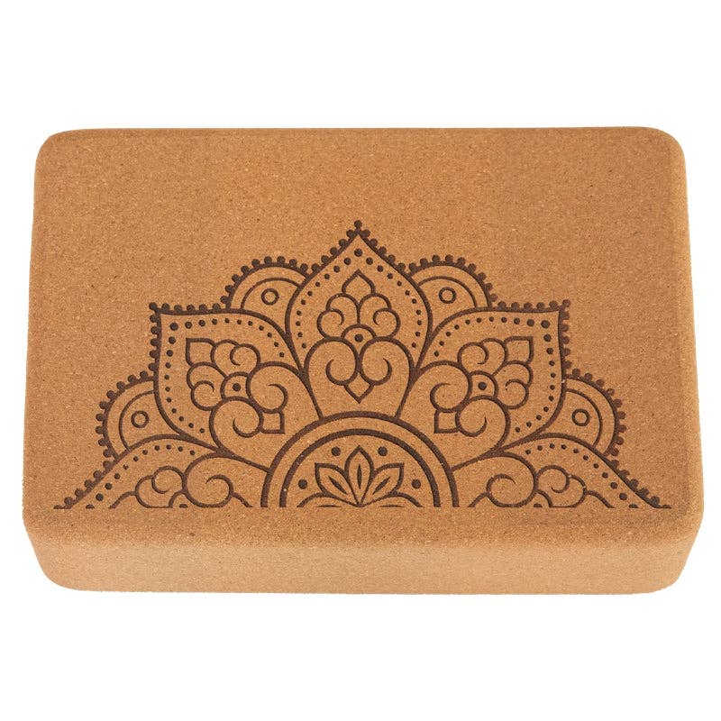 Yoga - Brique de yoga en liège | taille moyenne | coins arrondis | 22,5 x 15 x 7,5 cm