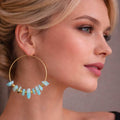 Boucles d'oreilles Créole KHAYA Larimar Lapis Lazuli ou Turquoise au choix