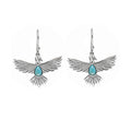 Boucles d'oreilles en argent sterling 925 avec Turquoise Mohave oiseau