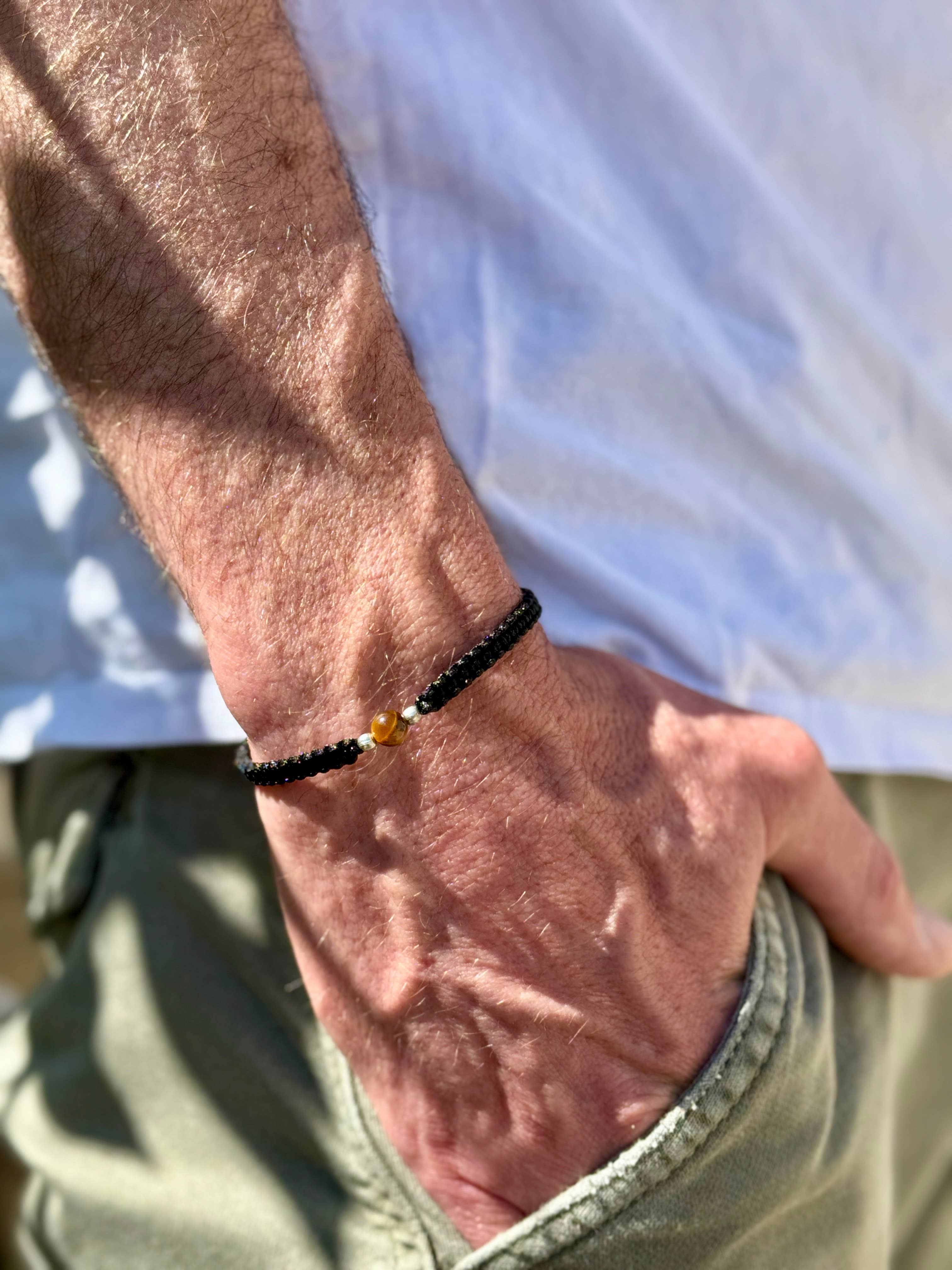 Bracelet tissé façon macramé HOMME - Brown 03 Marron