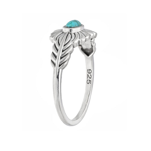 Bague solitaire en argent sterling avec turquoise Mohave