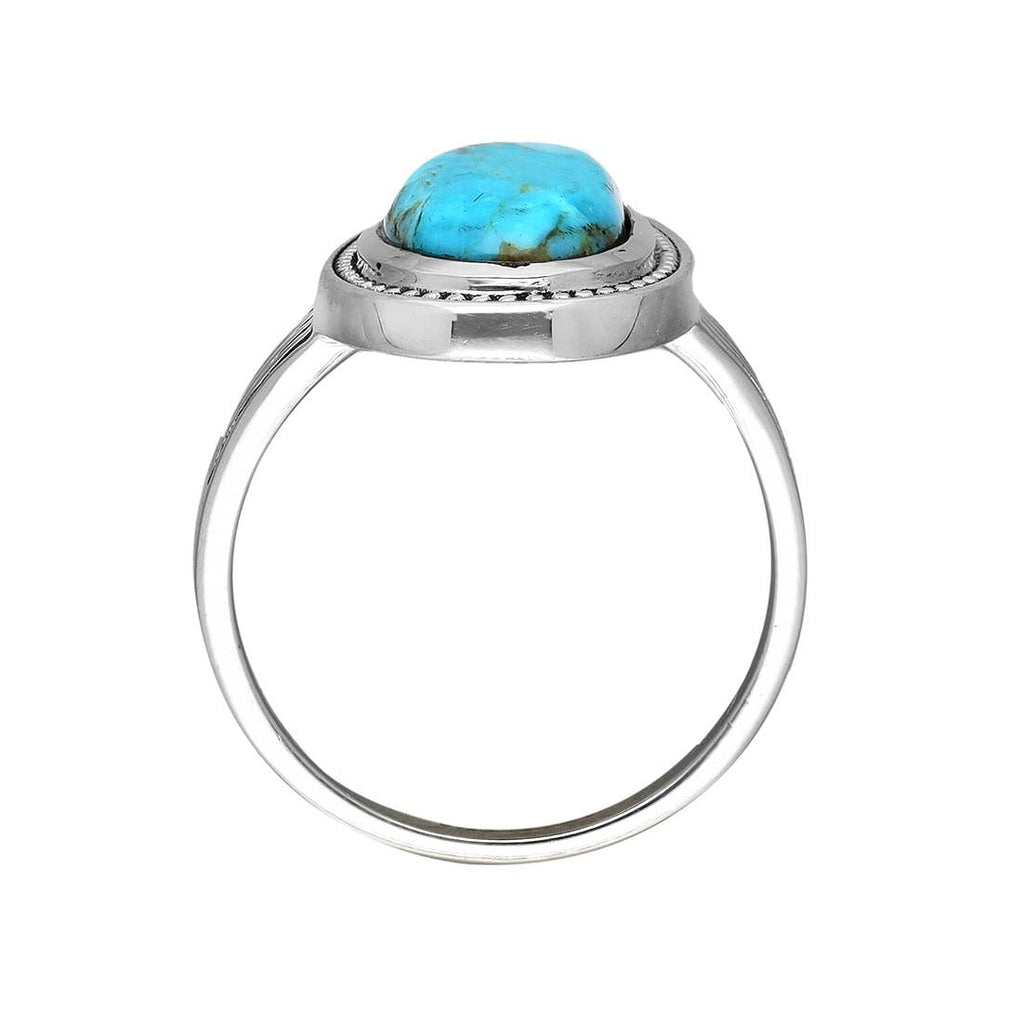 Bagues en turquoise Mohave bleue en argent sterling 925