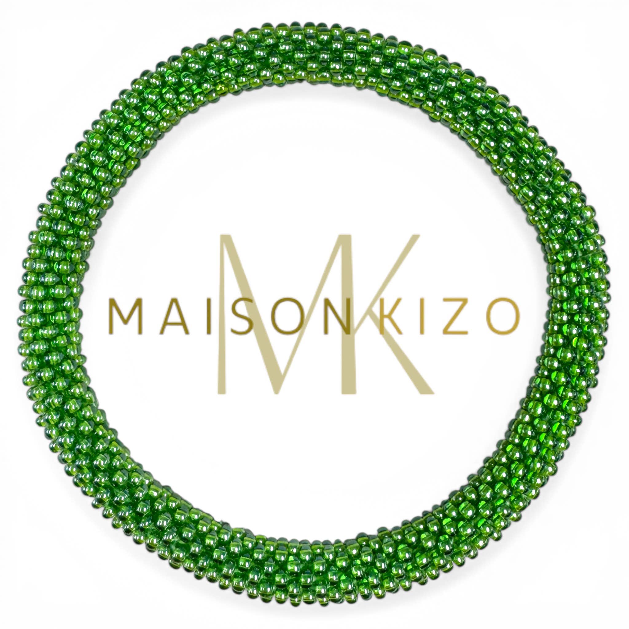 Bracelet népalais E54 vert unis