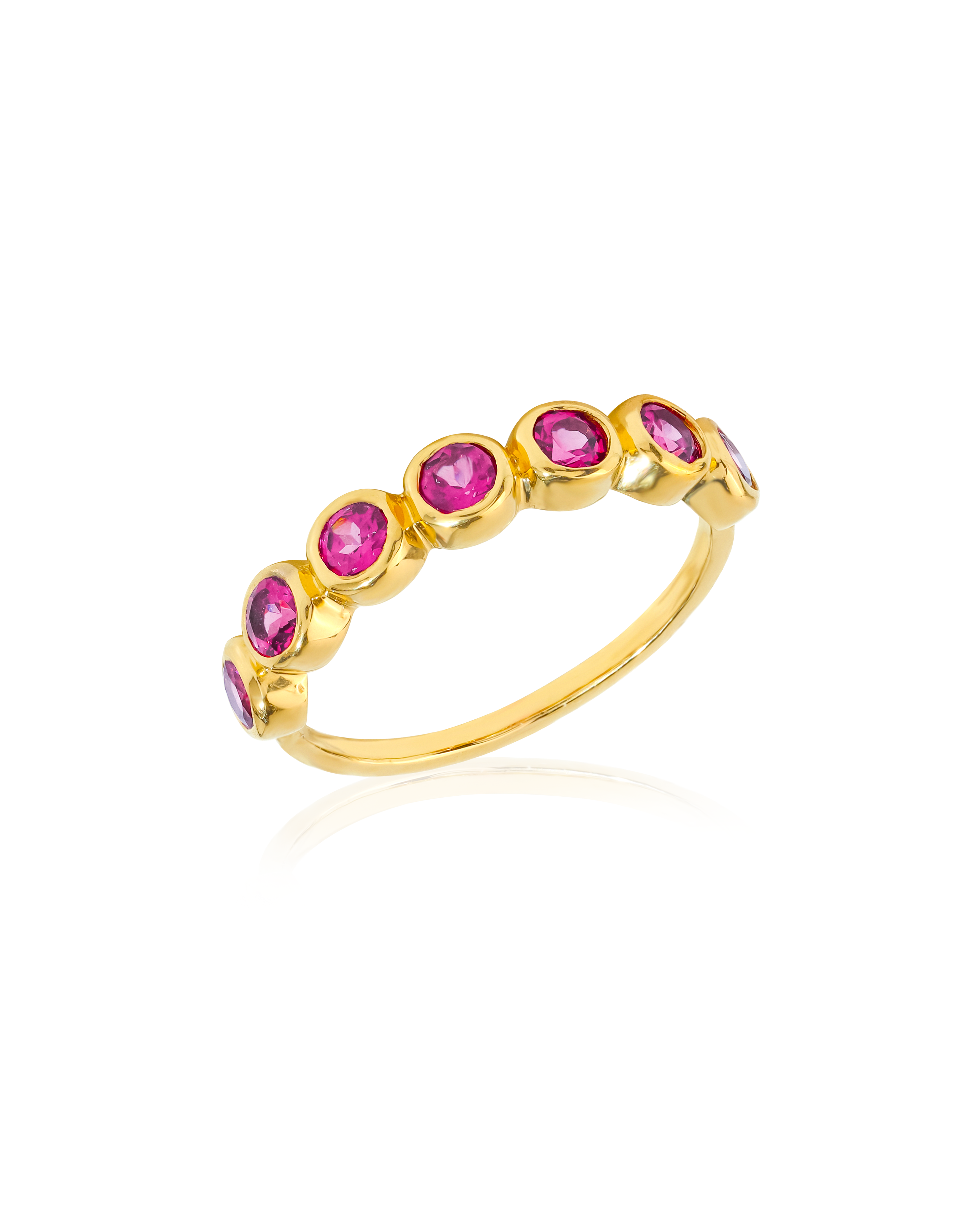 Bague en or 14 carats avec grenat rhodolite sur argent sterling 925