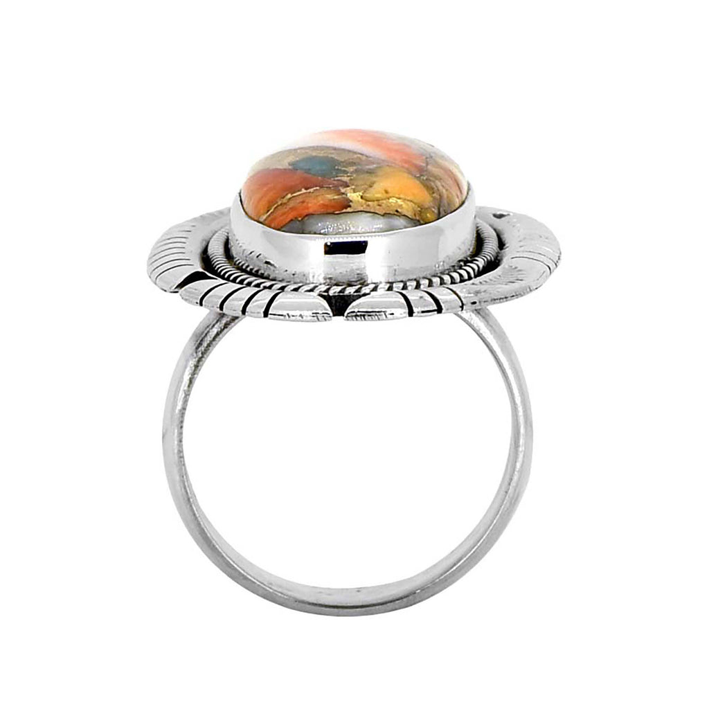 Bague texturée en argent sterling 925 avec Turquoise Oyster