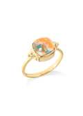 Bague en argent plaqué or avec Turquoise Oyster