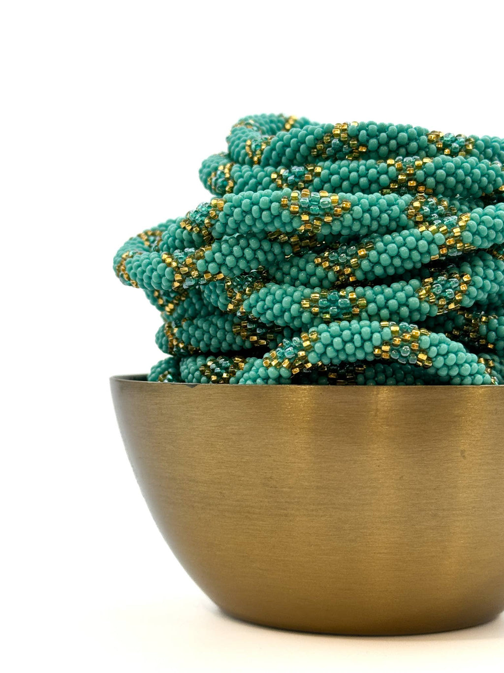 Bracelet népalais E69 turquoise doré croix