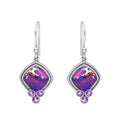 Boucles d'oreilles en Turquoise en argent sterling 925 avec pierre précieuse Améthyste