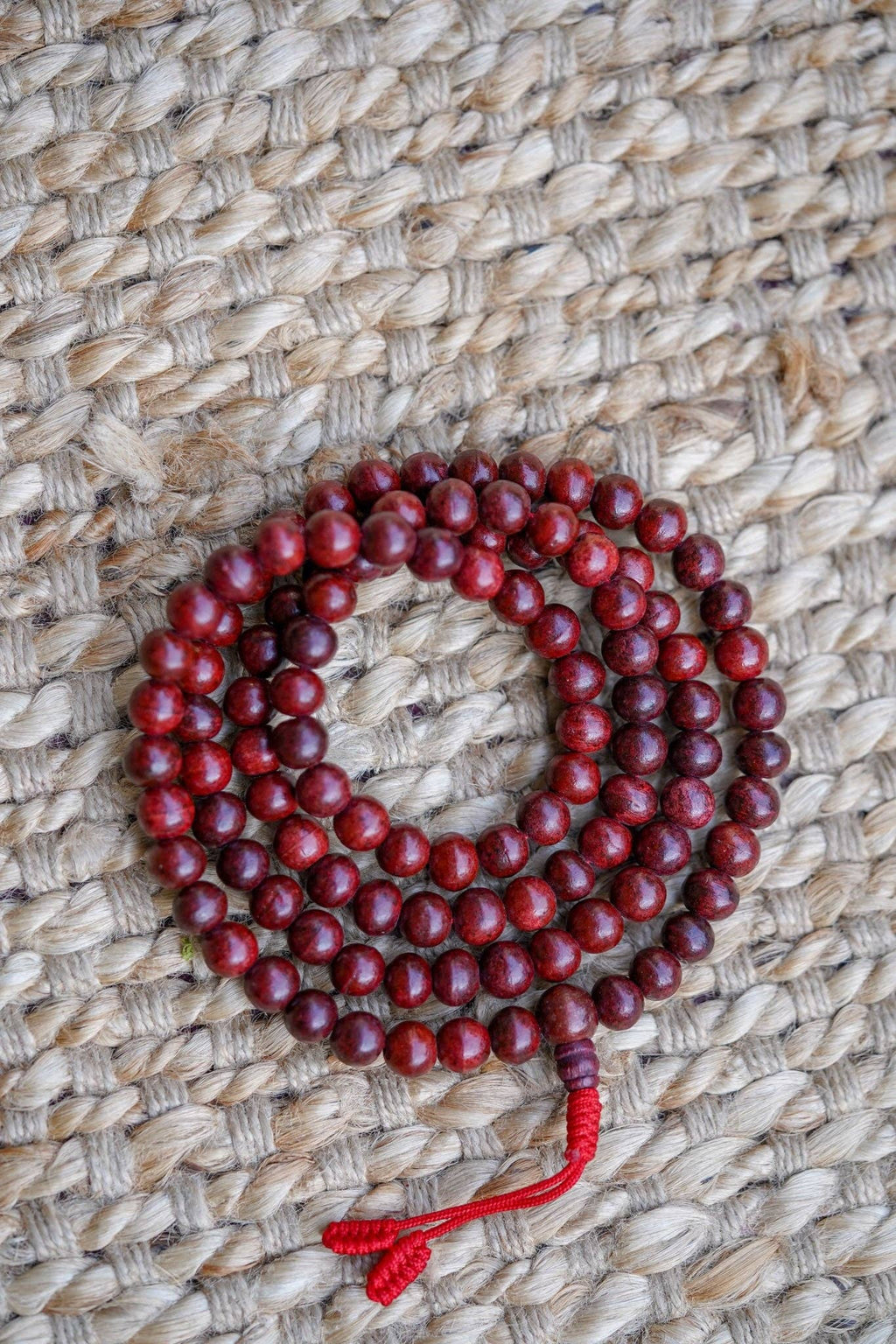 Collier Mala apaisant en bois de rose NEPAL