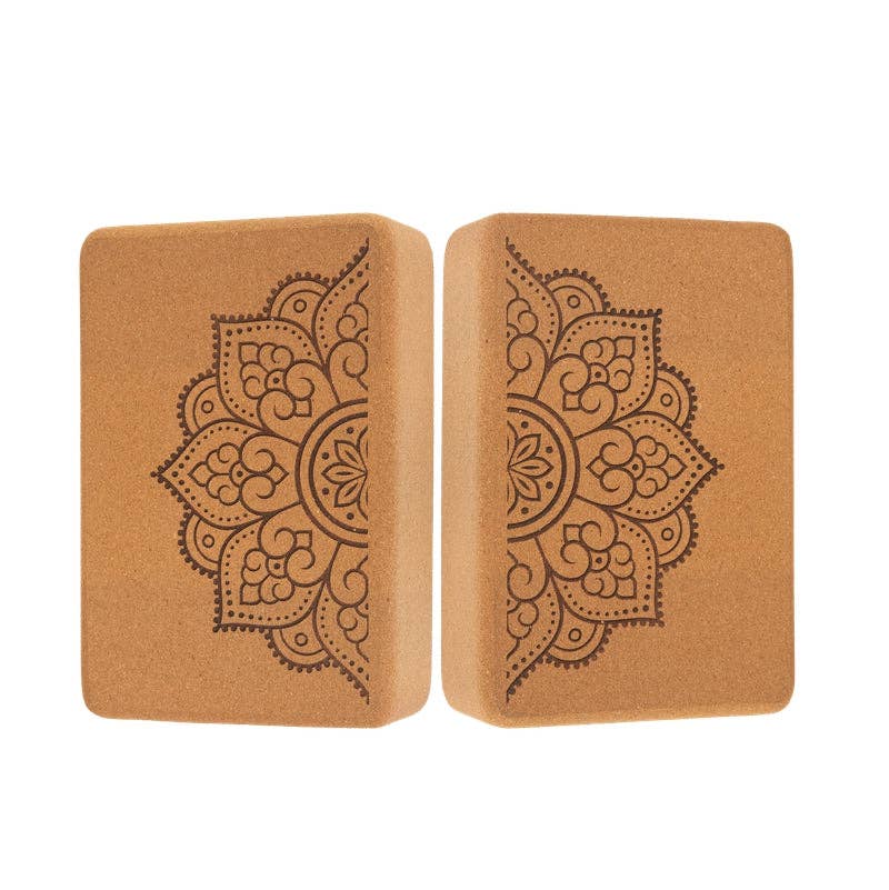 Yoga - Brique de yoga en liège | taille moyenne | coins arrondis | 22,5 x 15 x 7,5 cm