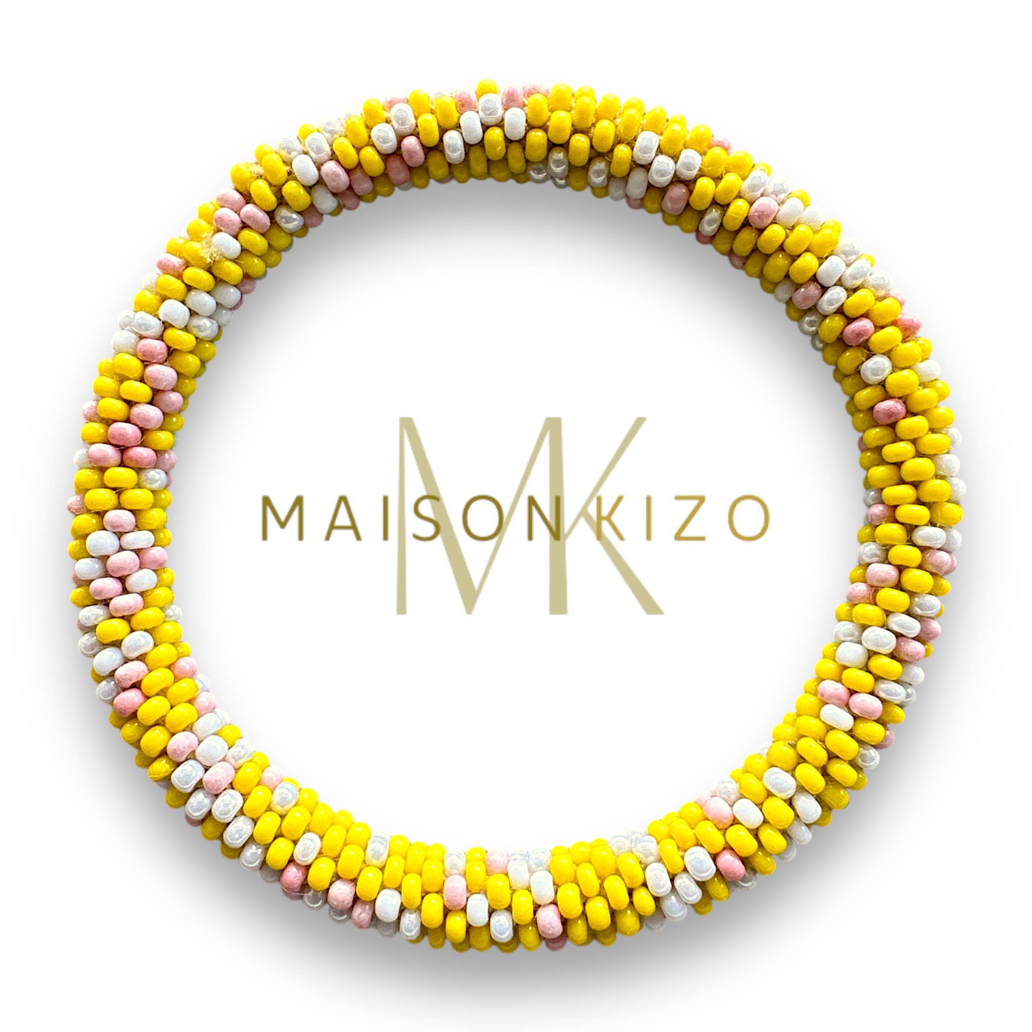 Bracelet népalais MINIKIZ enfant et petit poignet adulte jaune rose blanc