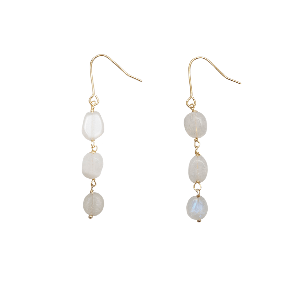 Boucles d'oreilles cascade de lune Pierre de lune