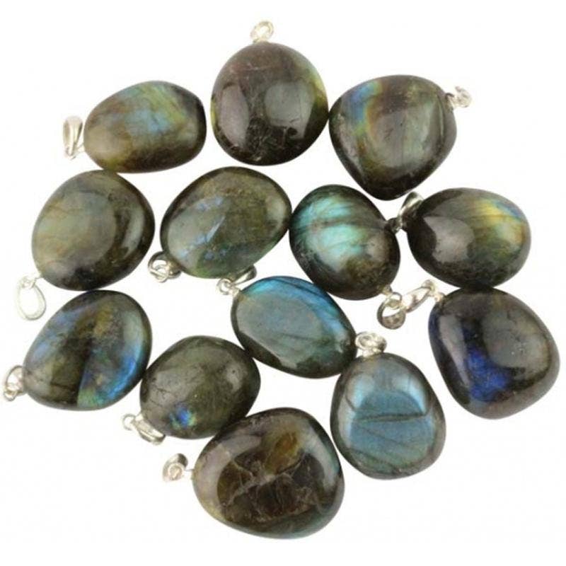 Pendentif Labradorite Madagascar A pierre roulée argent 925