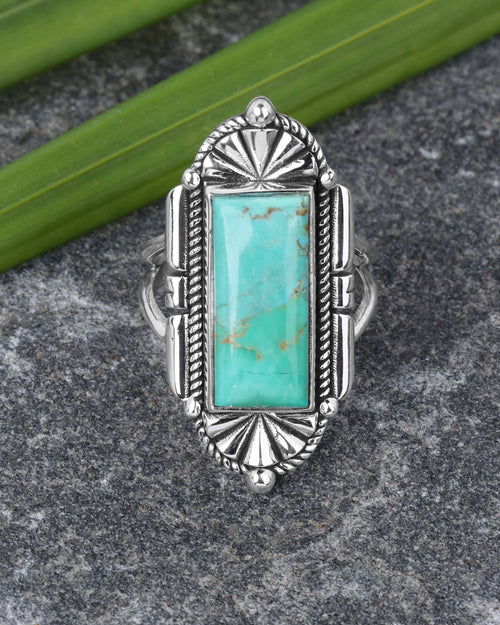 Bague Statement en Argent Sterling 925 avec Turquoise Mohave Bleue