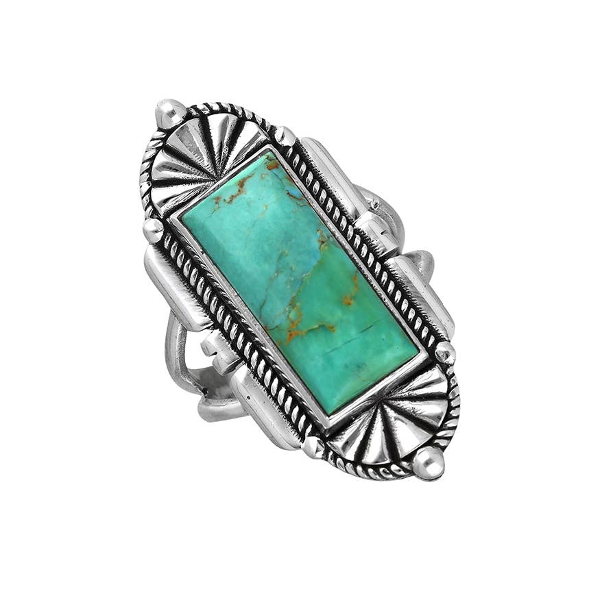 Bague Statement en Argent Sterling 925 avec Turquoise Mohave Bleue