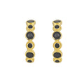 Boucles d'oreilles en argent sterling plaqué or 14K avec Onyx noir