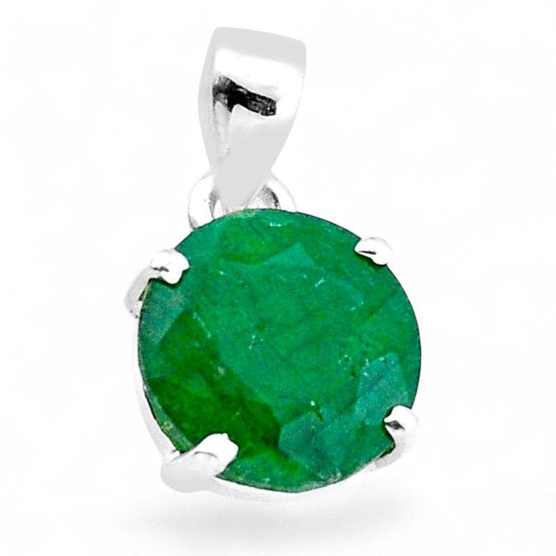 Pendentif Emeraude Brésil AA argent 925