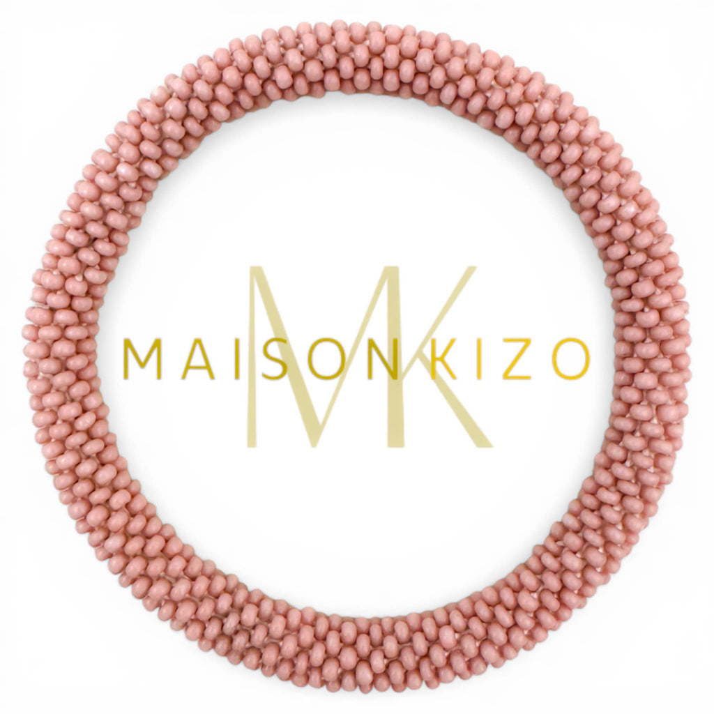 Bracelet népalais E59 vieux rose unis