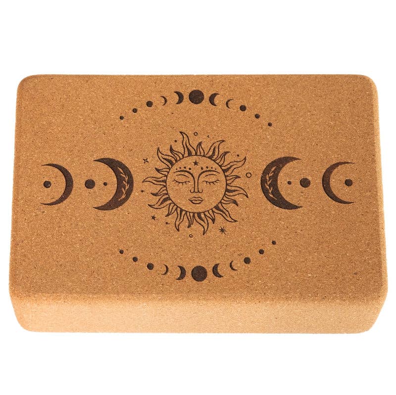 Yoga - Brique de yoga en liège | taille moyenne | coins arrondis | 22,5 x 15 x 7,5 cm