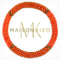 Bracelet népalais E64 corail orange doré