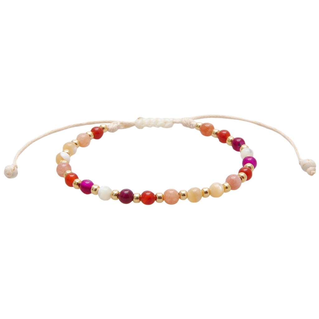 Bracelet de guérison Hawaï Big Island 4 mm Agate Howlite  Grès