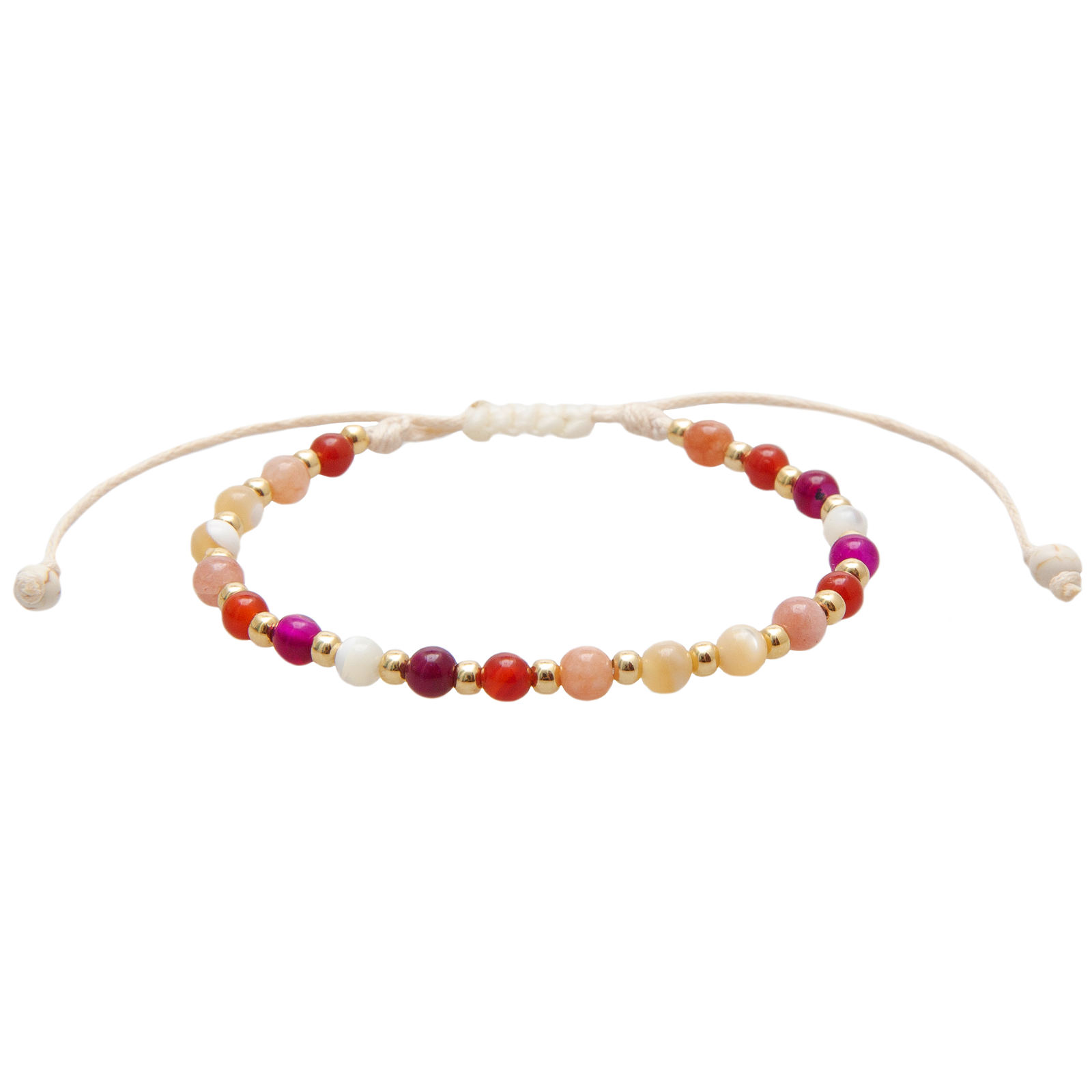 Bracelet de guérison Hawaï Big Island 4 mm Agate Howlite  Grès
