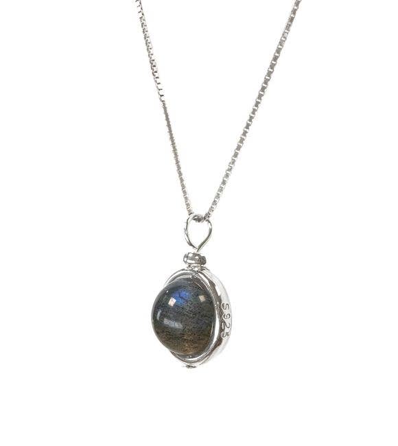 Collier Argent 925 - Pendentif Labradorite AA 10mm