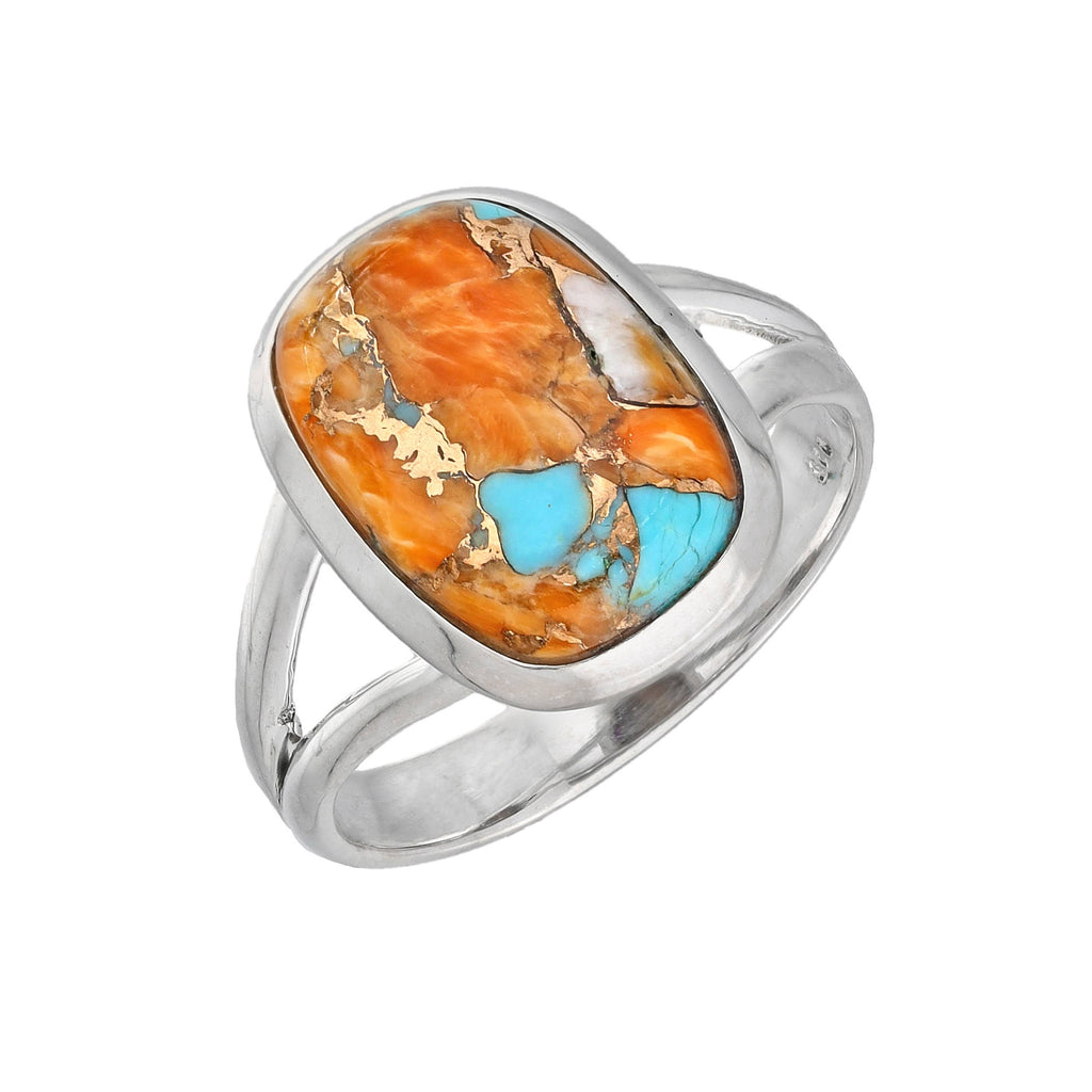 Bague Statement en Argent Sterling, Cuivre et Turquoise.