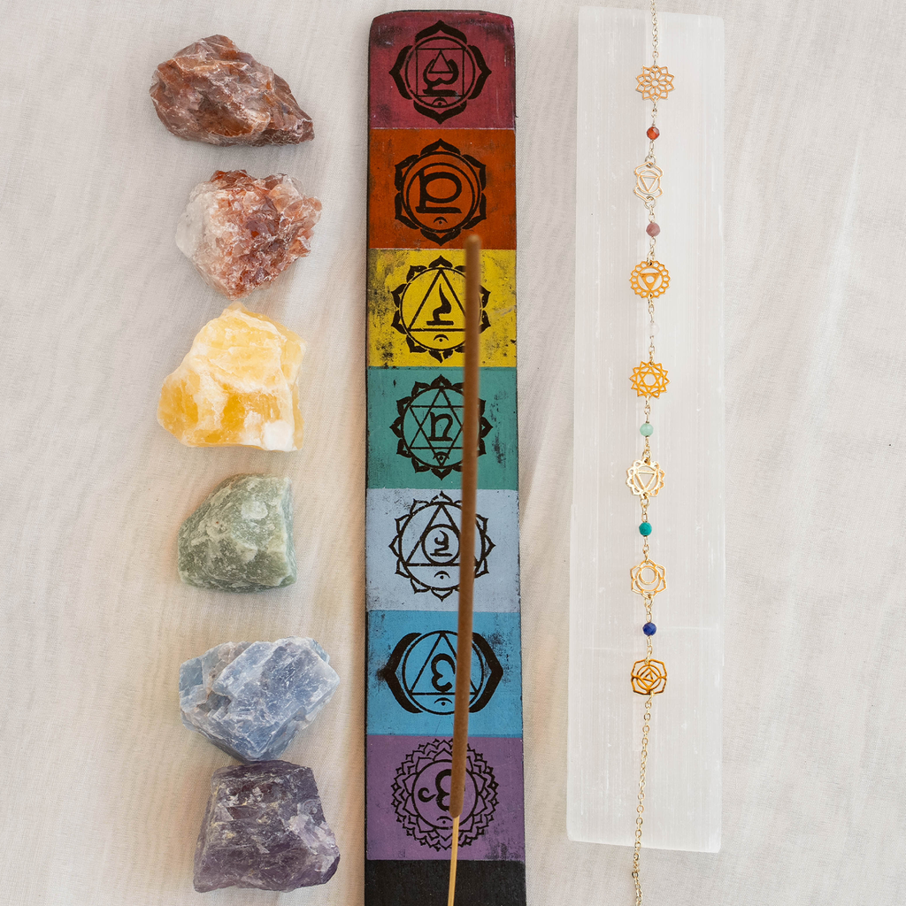 Bracelet de guérison des sept chakras en plaqué or Lapis-lazuli turquoise amazonite quartz rose rhodolite agate