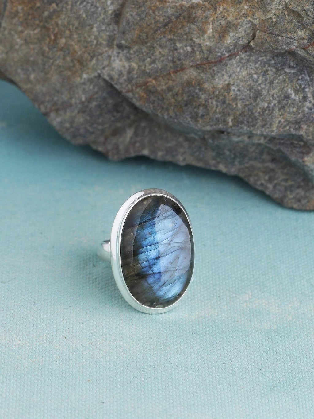 Bague Bohème en argent sterling 925 Labradorite