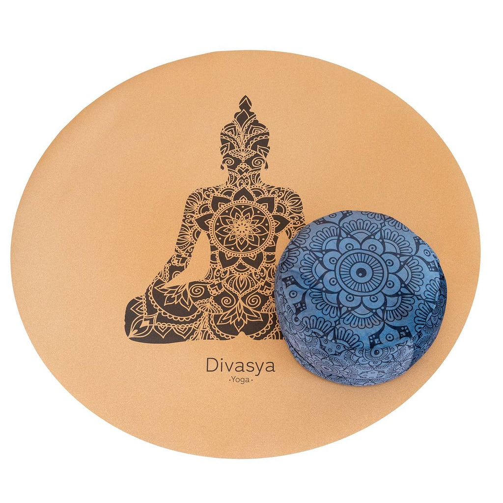 Tapis de méditation en liège et caoutchouc naturel - Bouddha