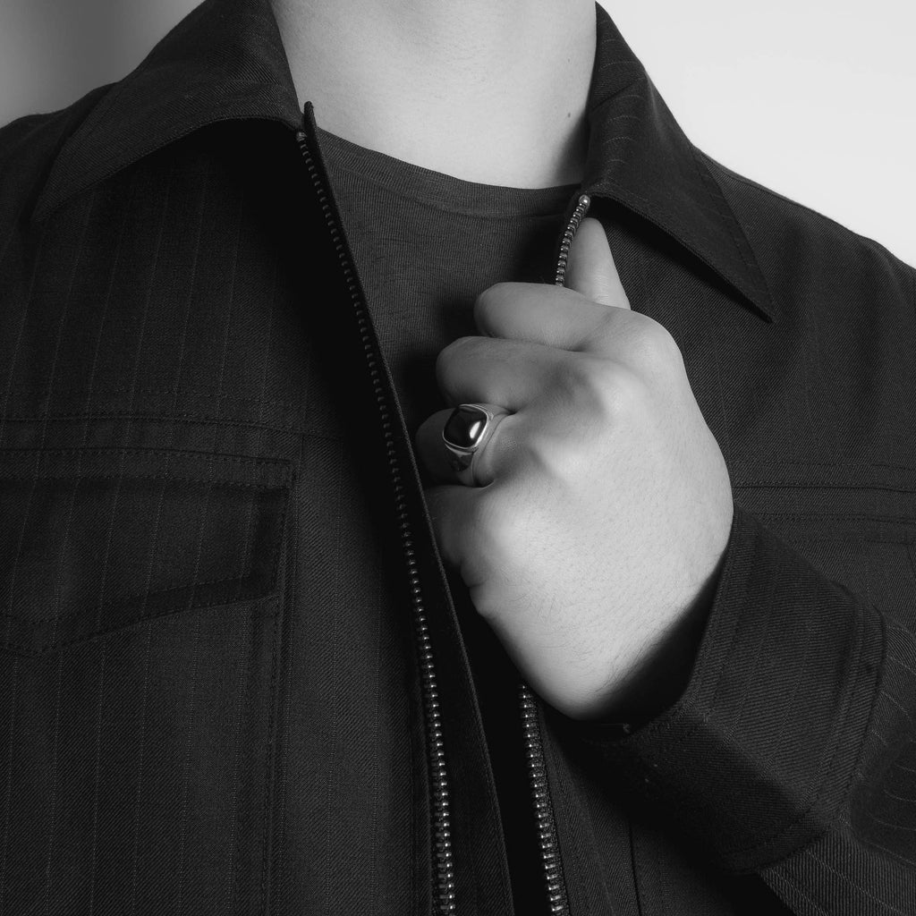 Bague Toulouse en argent sterling 925 avec Onyx noir pour homme